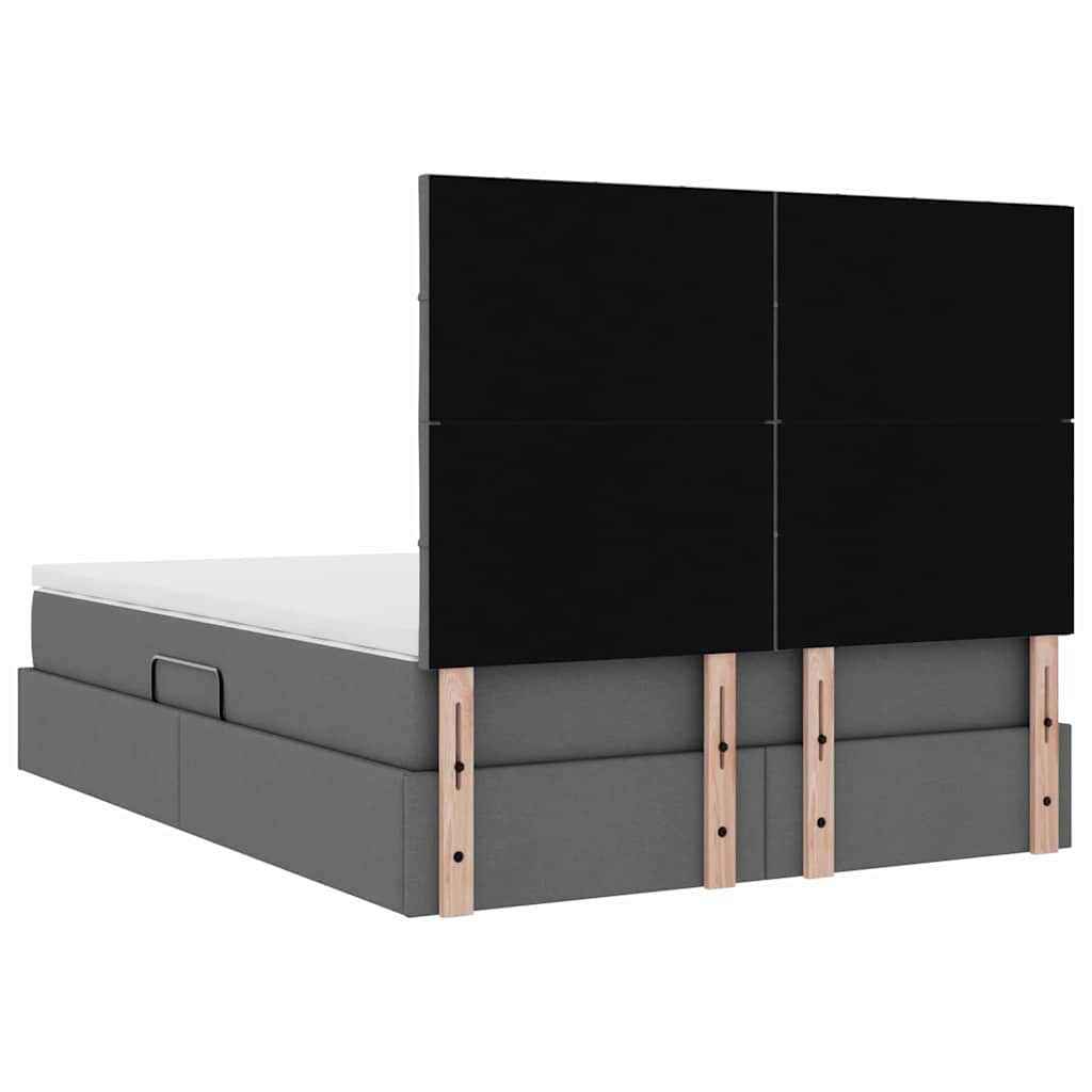Krevet s prostorom za pohranu s LED-om Tamno siva 140 x 190 cm