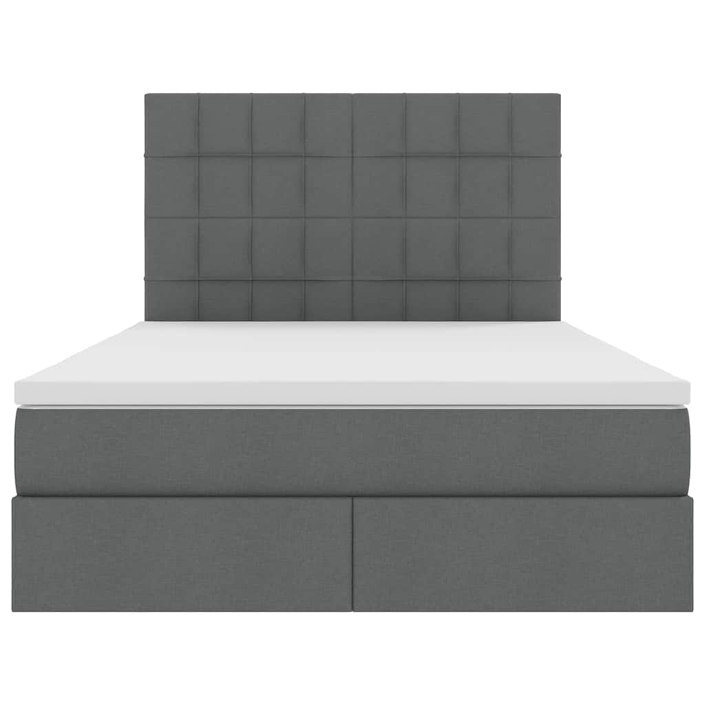 Krevet s prostorom za pohranu s LED-om Tamno siva 140 x 200 cm