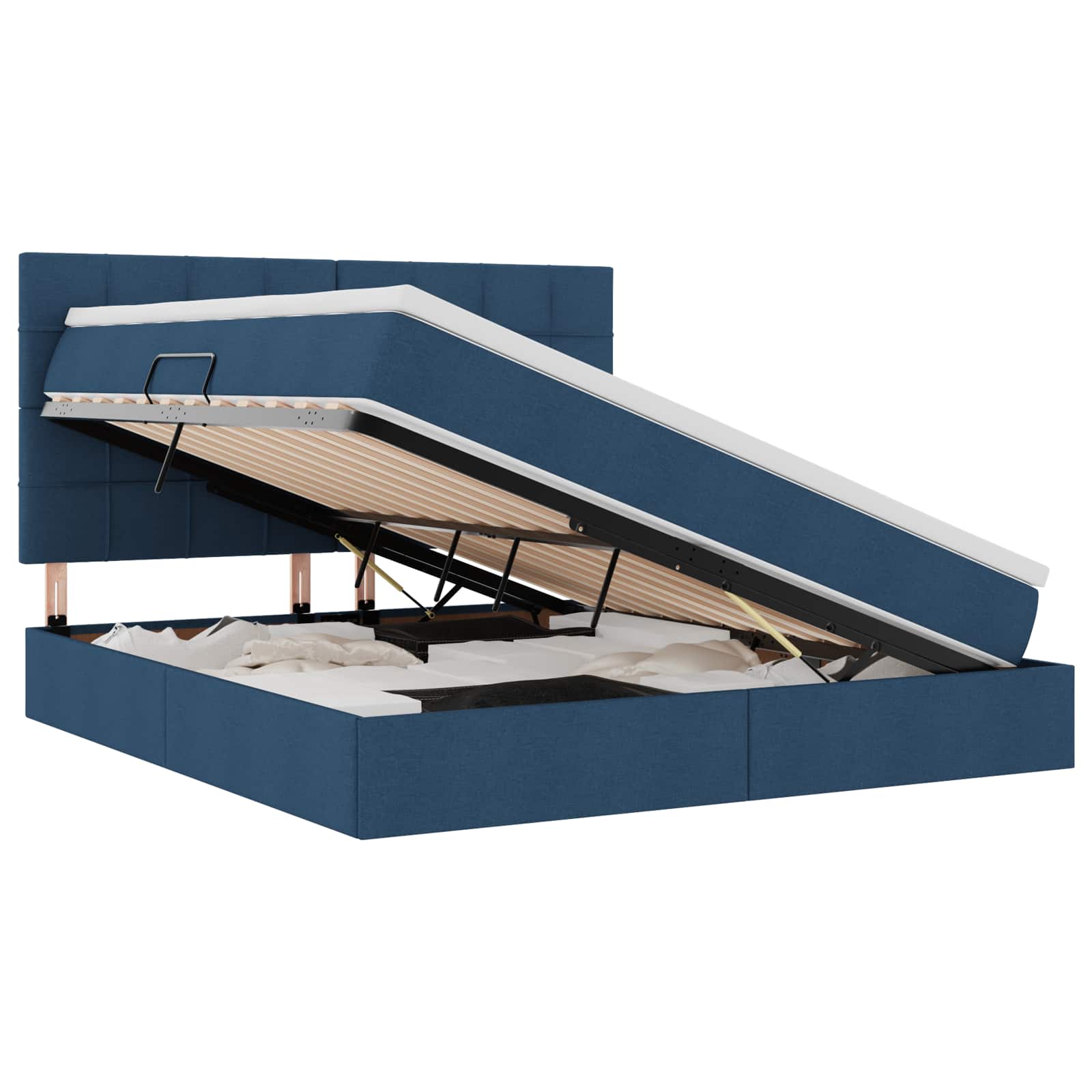 Krevet s prostorom za pohranu s LED-om Plava 160 x 200 cm