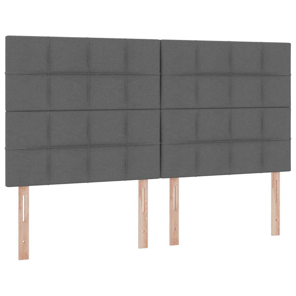 LED krevet za pohranu s madracem Tamnosiva 180 x 200 cm Tkanina