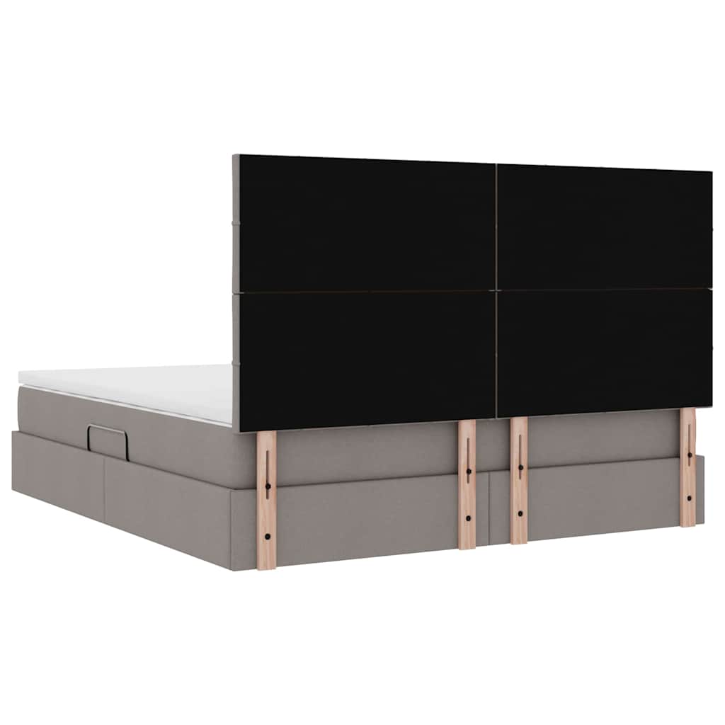 Krevet s prostorom za pohranu s LED-om Sivo-smeđa 180 x 200 cm