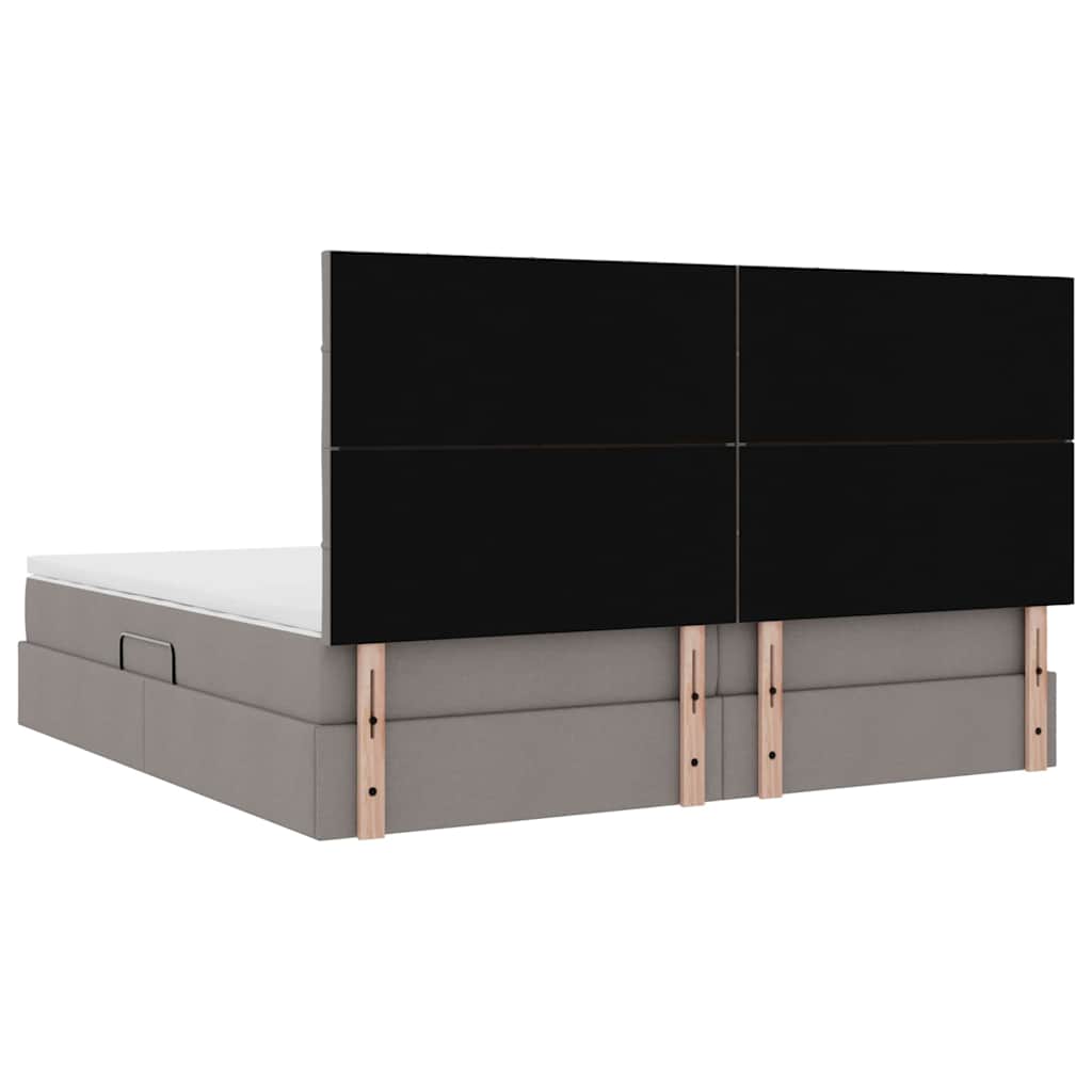 Krevet s prostorom za pohranu s LED-om Sivo-smeđa 200 x 200 cm