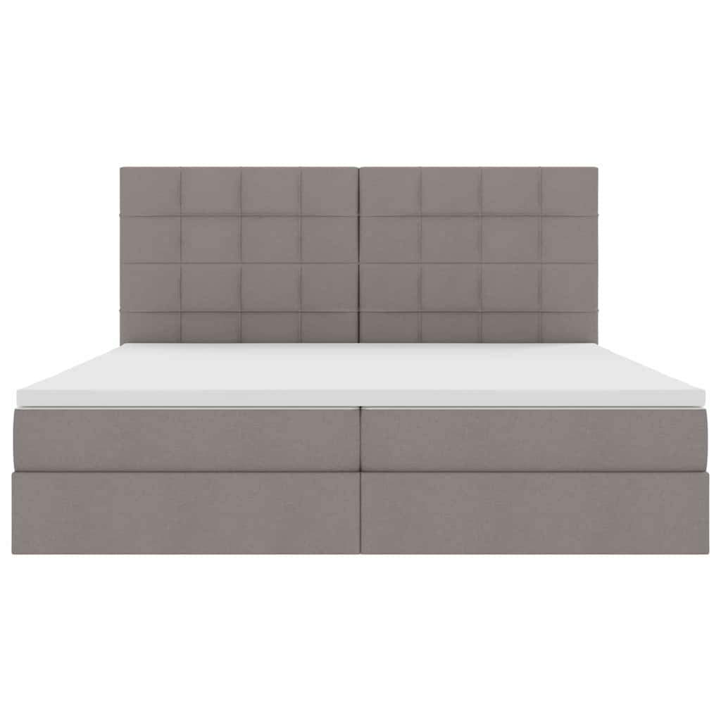 Krevet s prostorom za pohranu s LED-om Sivo-smeđa 200 x 200 cm