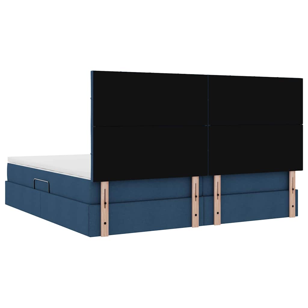 Krevet s prostorom za pohranu s LED-om Plava 200 x 200 cm