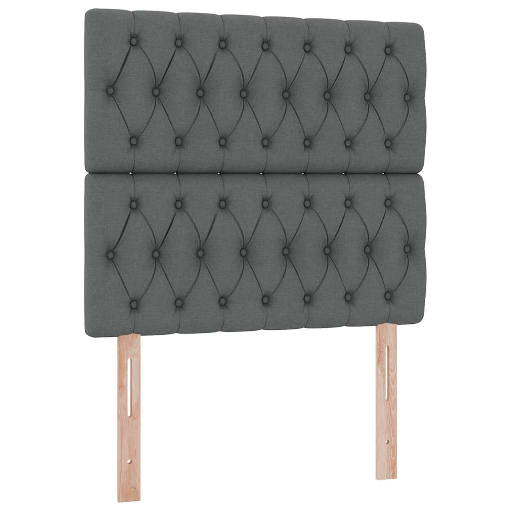 Krevet s prostorom za pohranu s LED-om Tamno siva 90 x 190 cm