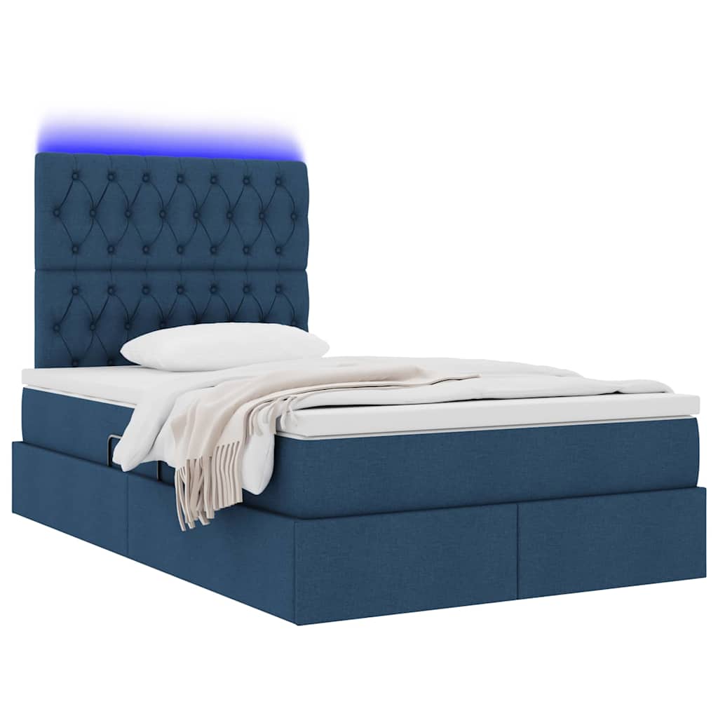 Krevet s prostorom za pohranu s LED-om Plava 120 x 200 cm