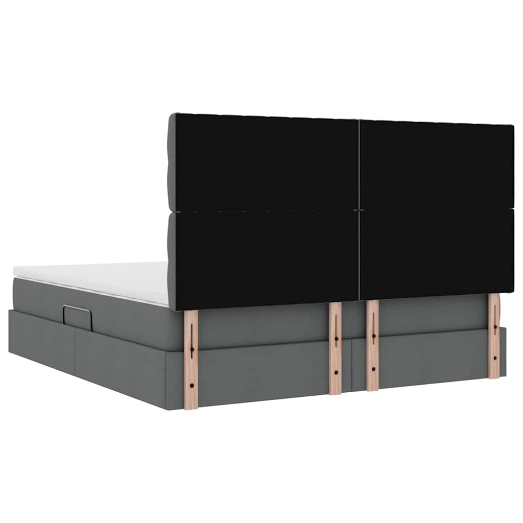 Krevet s prostorom za pohranu s LED-om Tamno siva 180 x 200 cm