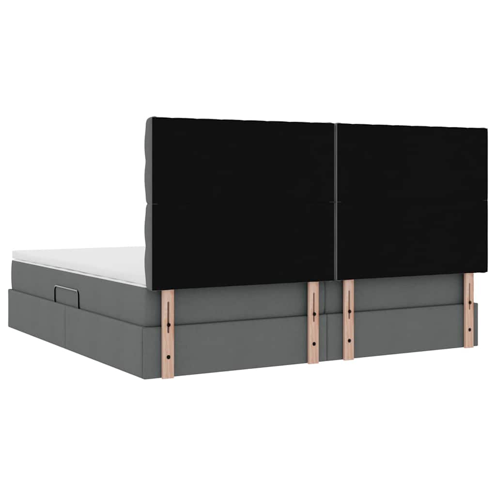 Krevet s prostorom za pohranu s LED-om Tamno siva 200 x 200 cm