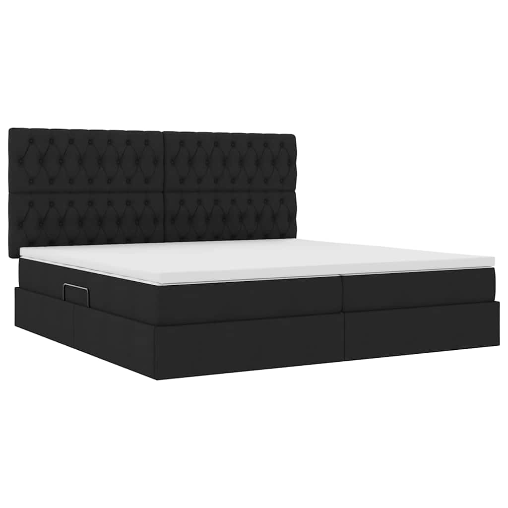 Krevet s prostorom za pohranu s LED-om Crna 200 x 200 cm