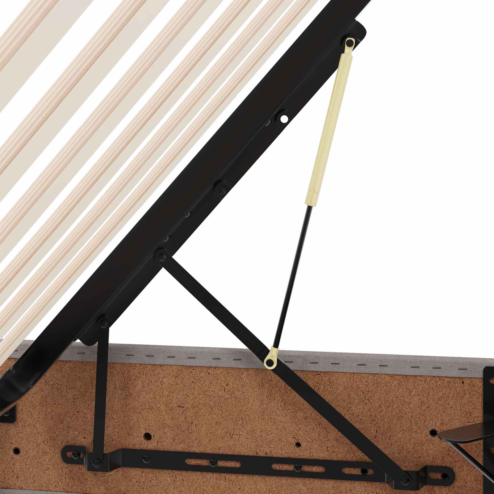 Krevet s prostorom za pohranu s LED-om Sivo-smeđa 90 x 200 cm