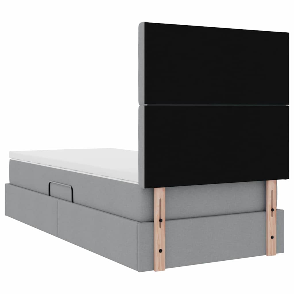 LED krevet za pohranu s madracem Svjetlosiva 100 x 200 cm