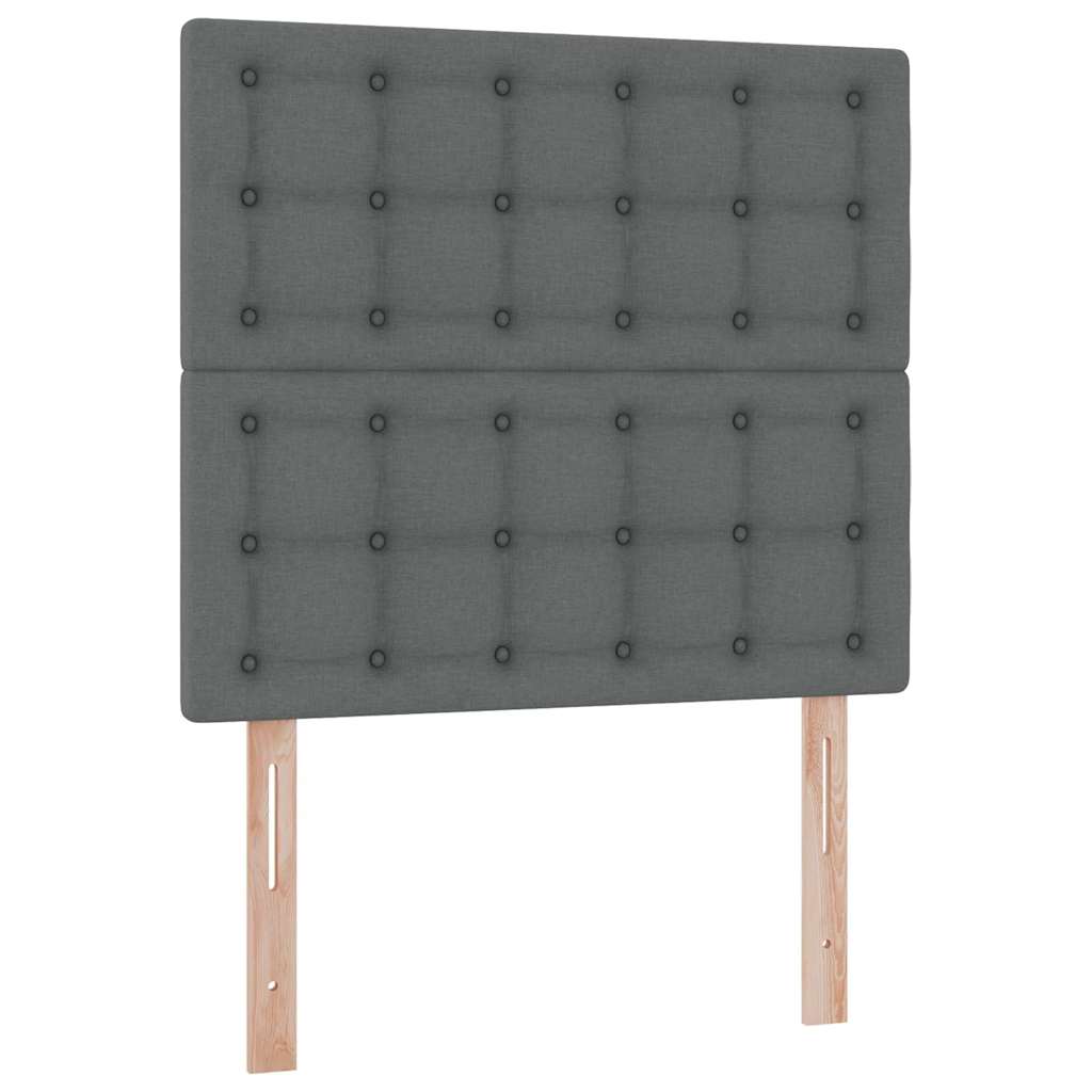Krevet s prostorom za pohranu s LED-om Tamno siva 100 x 200 cm