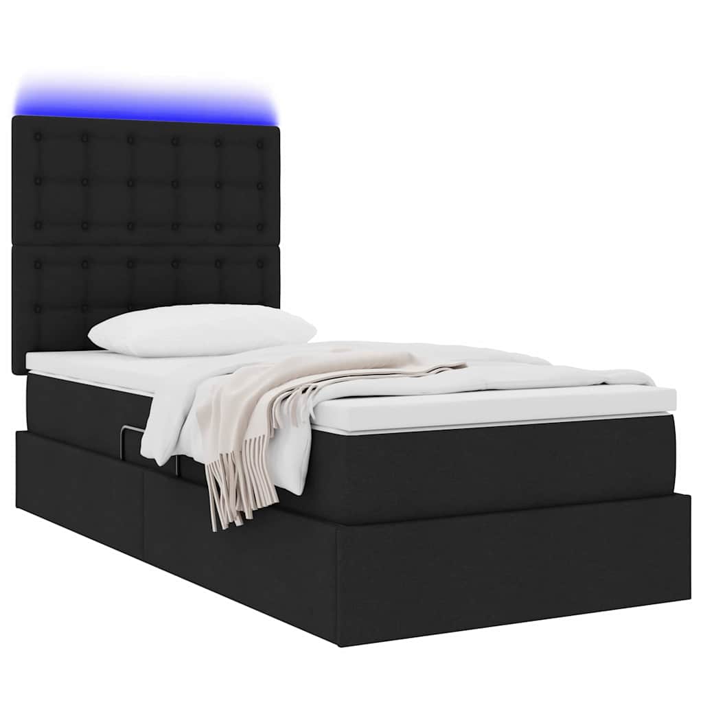 Krevet s prostorom za pohranu s LED-om Crna 100 x 200 cm