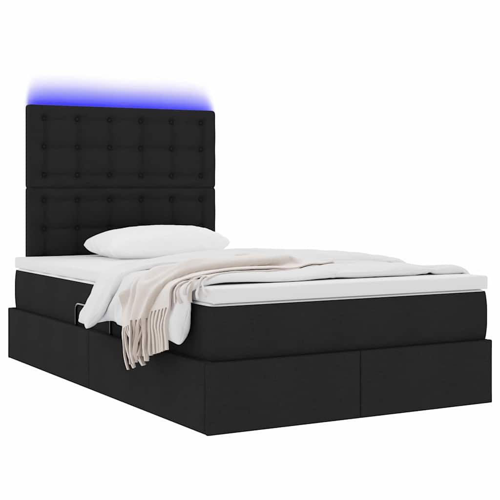 Krevet s prostorom za pohranu s LED-om Crna 120 x 190 cm