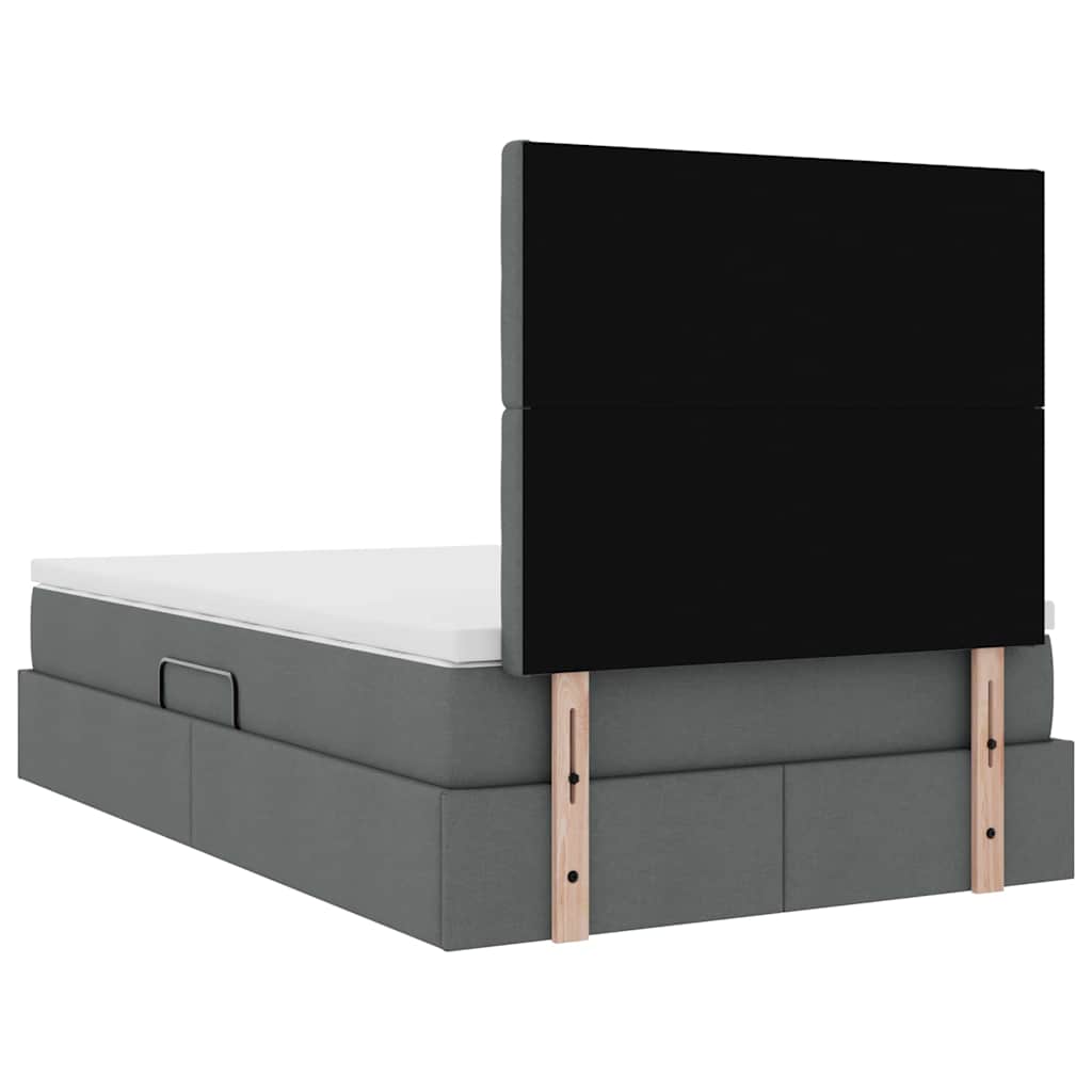 Krevet s prostorom za pohranu s LED-om Tamno siva 120 x 200 cm
