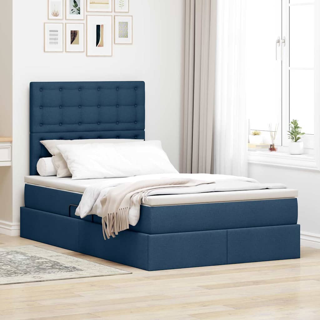 Krevet s prostorom za pohranu s LED-om Plava 120 x 200 cm