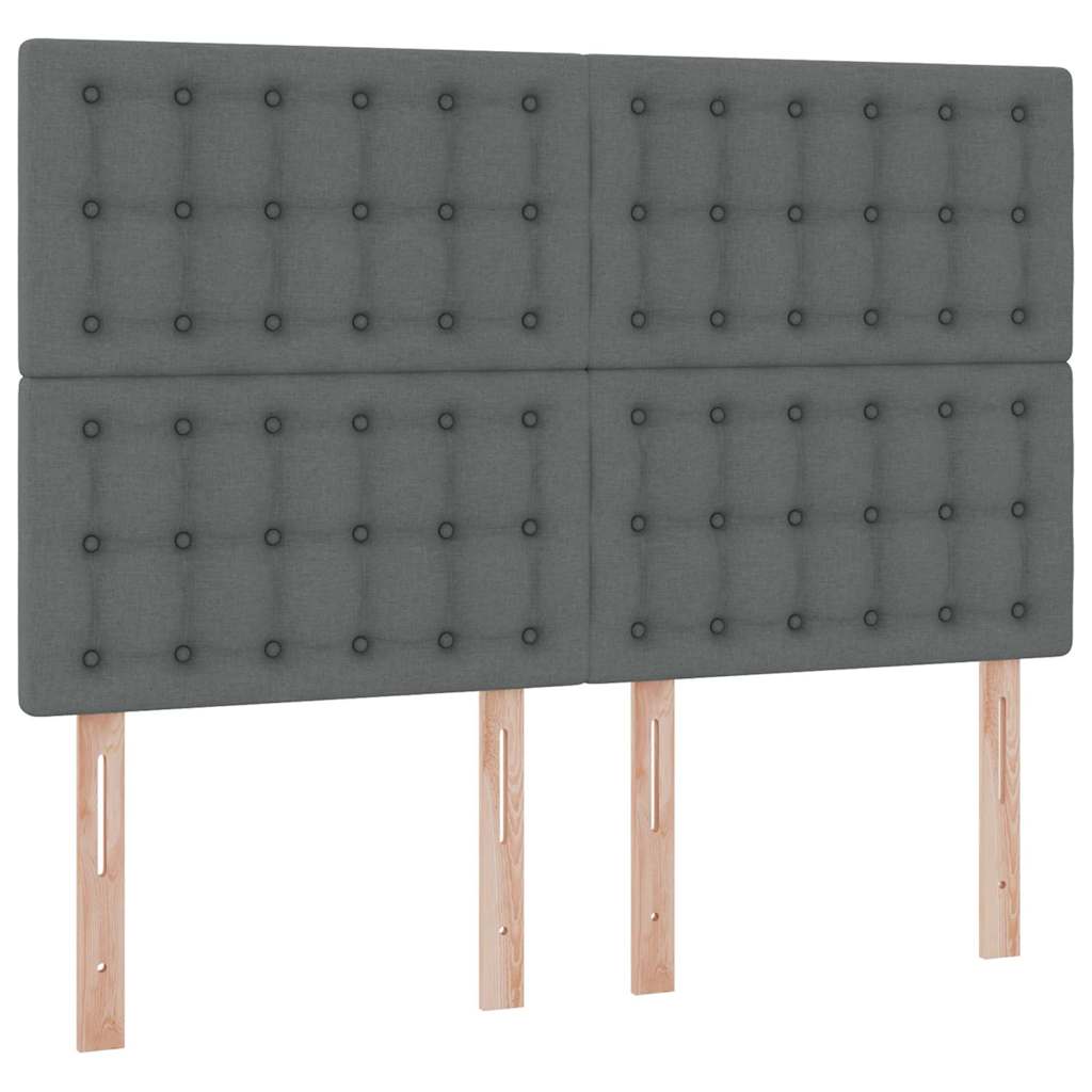 Krevet s prostorom za pohranu s LED-om Tamno siva 140 x 190 cm