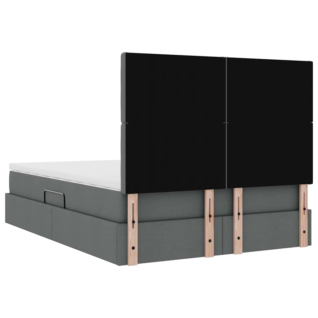Krevet s prostorom za pohranu s LED-om Tamno siva 140 x 200 cm