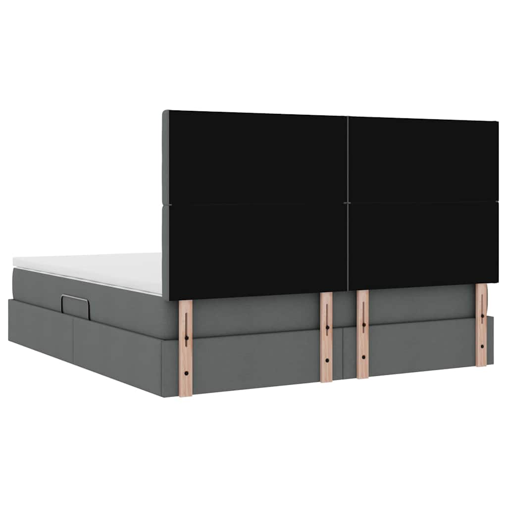 Krevet s prostorom za pohranu s LED-om Tamno siva 160 x 200 cm