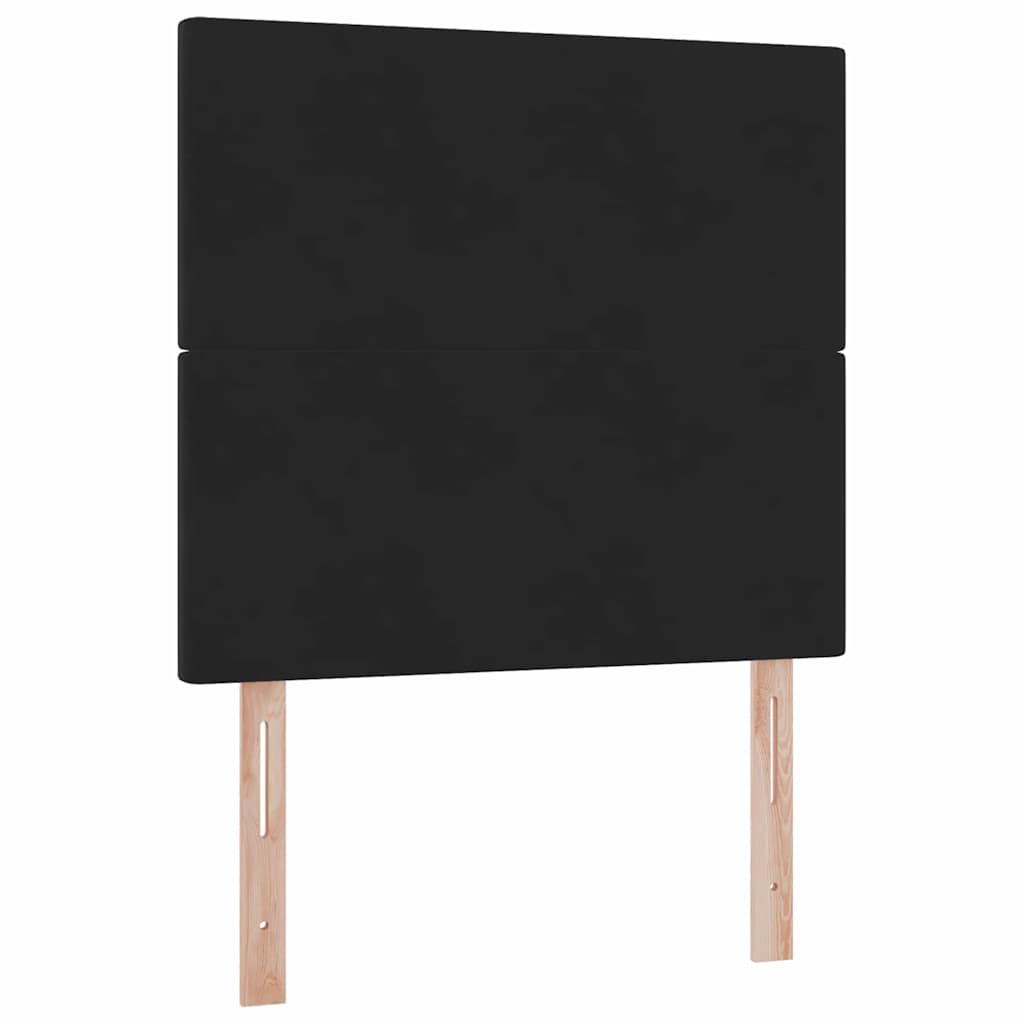 Krevet s prostorom za pohranu s LED-om Crna 90 x 190 cm Baršun