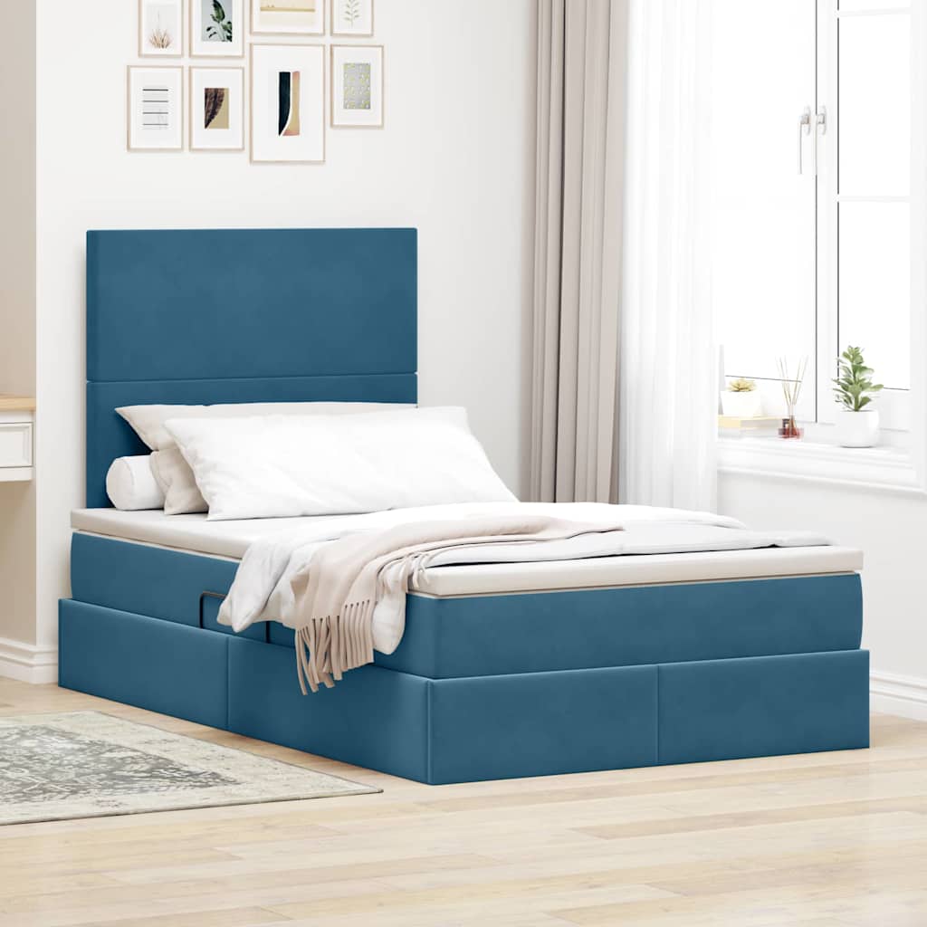 Krevet s prostorom za pohranu s LED-om Plava 120 x 190 cm