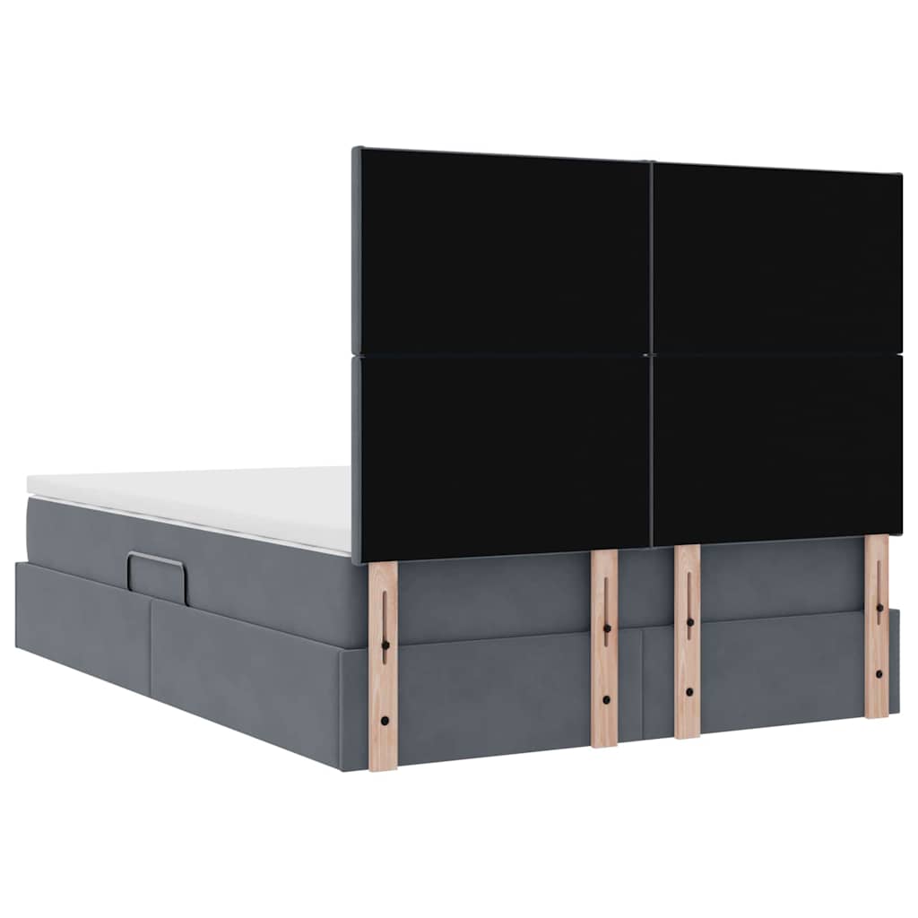 Krevet s prostorom za pohranu s LED-om Tamno siva 140 x 200 cm