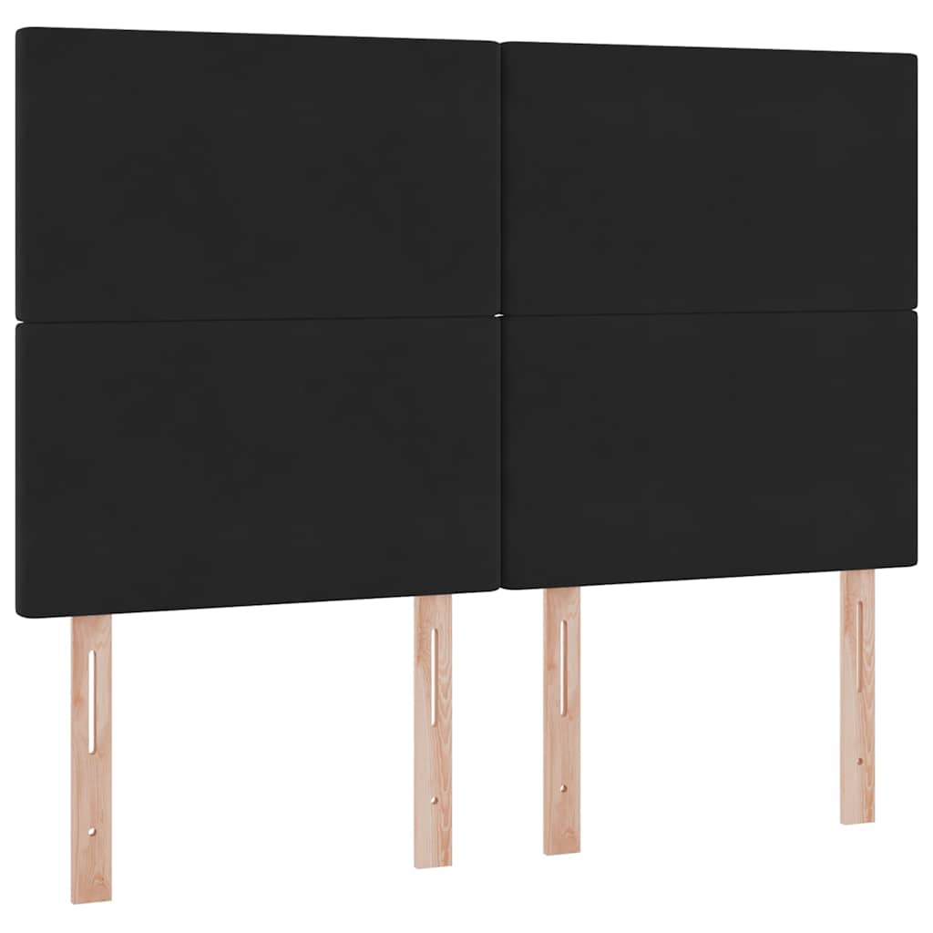 Krevet s prostorom za pohranu s LED-om Crna 140 x 200 cm Baršun