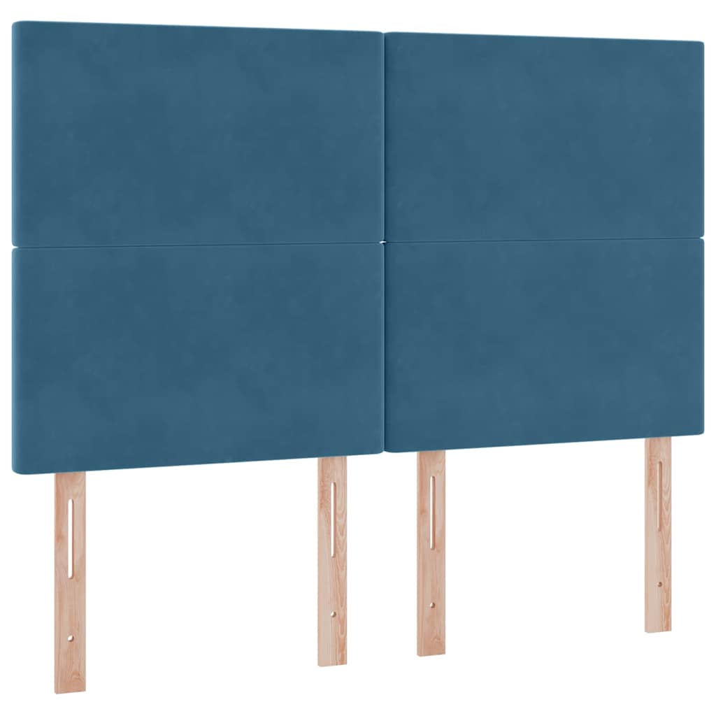 Krevet s prostorom za pohranu s LED-om Tamno plava 140 x 200 cm