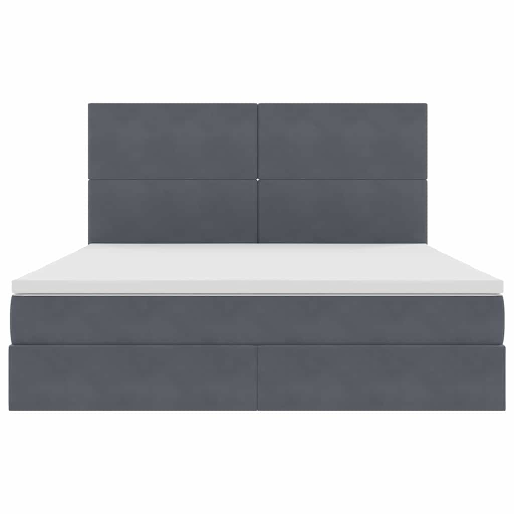 Krevet s prostorom za pohranu s LED-om Tamno siva 180 x 200 cm