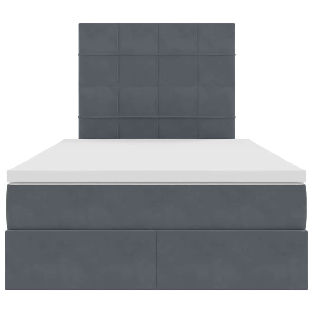 Krevet s prostorom za pohranu s LED-om Tamno siva 120 x 190 cm