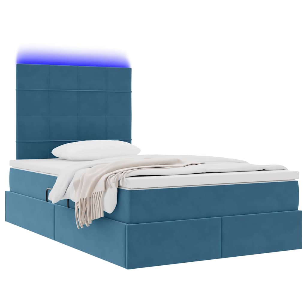 Krevet s prostorom za pohranu s LED-om Plava 120 x 190 cm