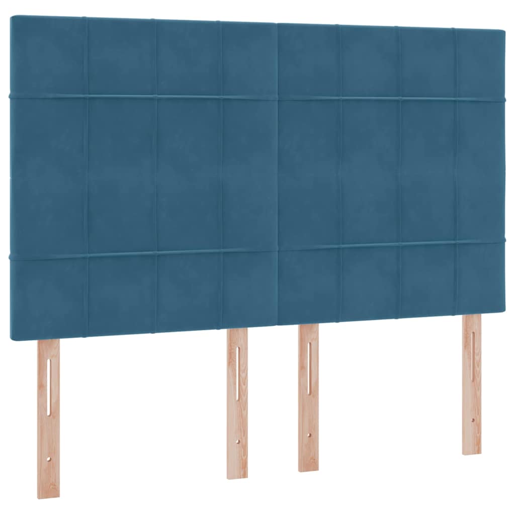 Krevet s prostorom za pohranu s LED-om Tamno plava 140 x 190 cm