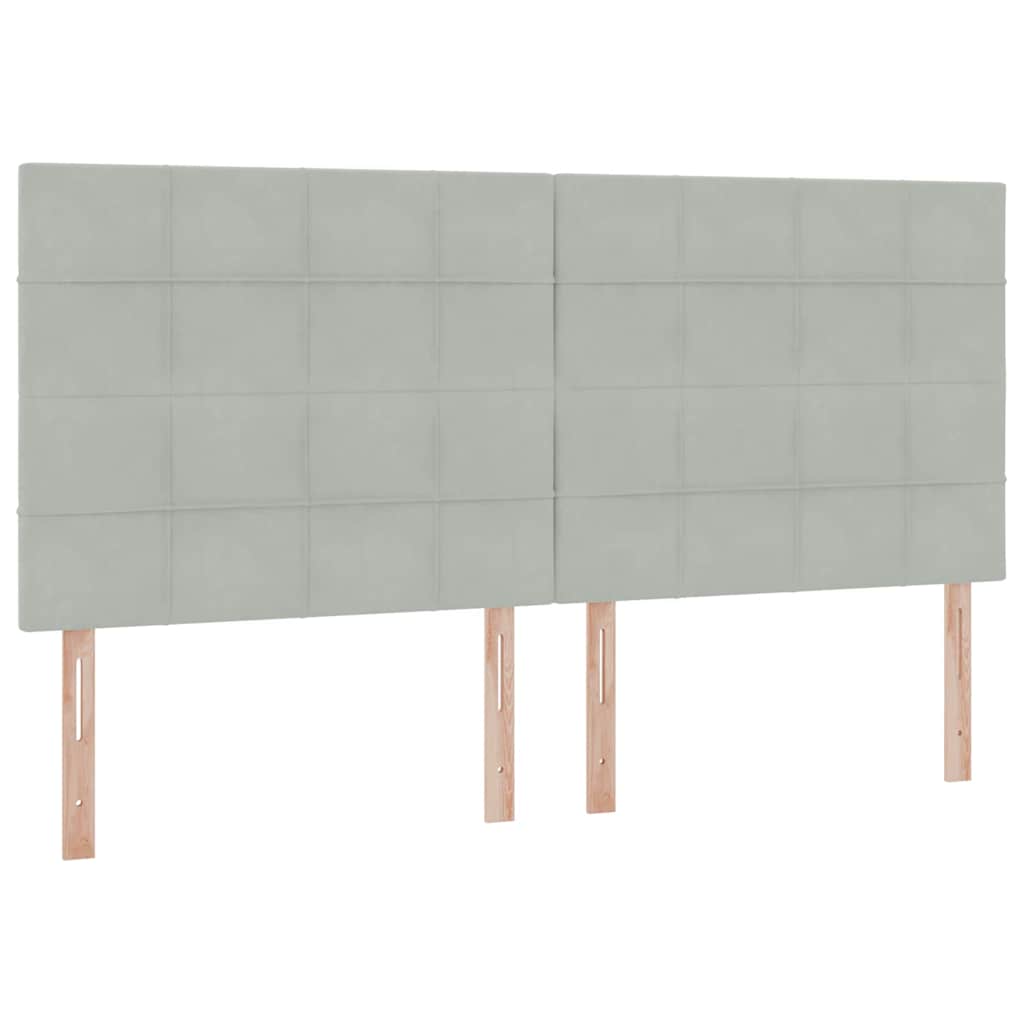LED krevet za pohranu s madracem Svjetlosiva 200 x 200 cm 204 x 200 x 128 cm