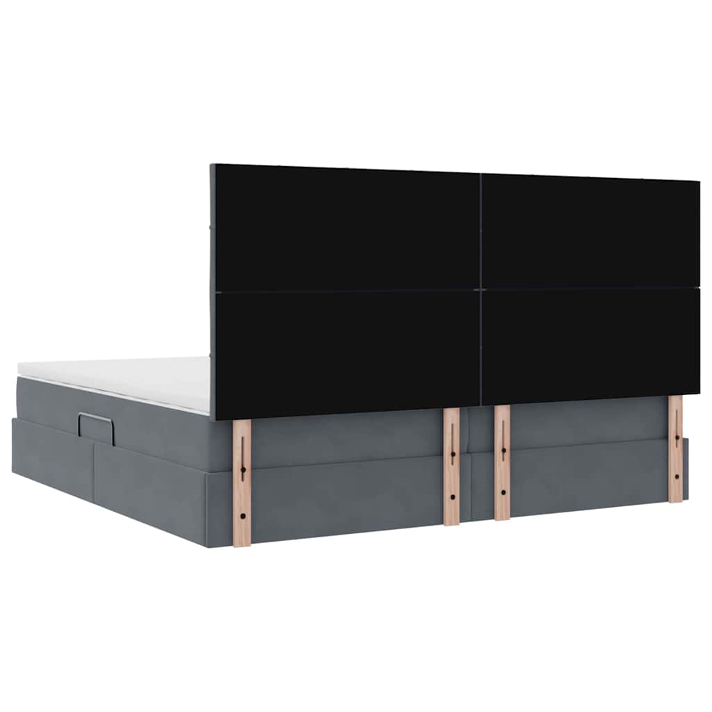 Krevet s prostorom za pohranu s LED-om Tamno siva 200 x 200 cm