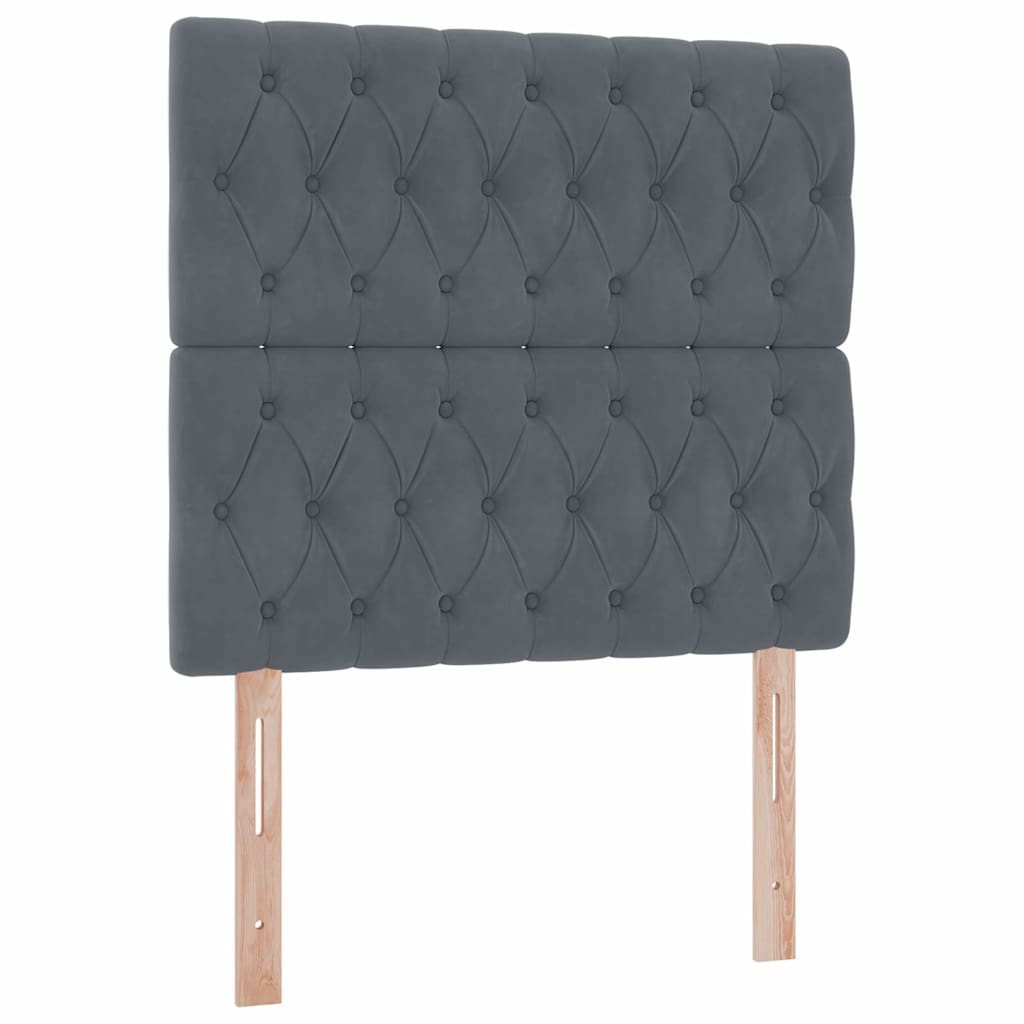 Krevet s prostorom za pohranu s LED-om Tamno siva 90 x 190 cm