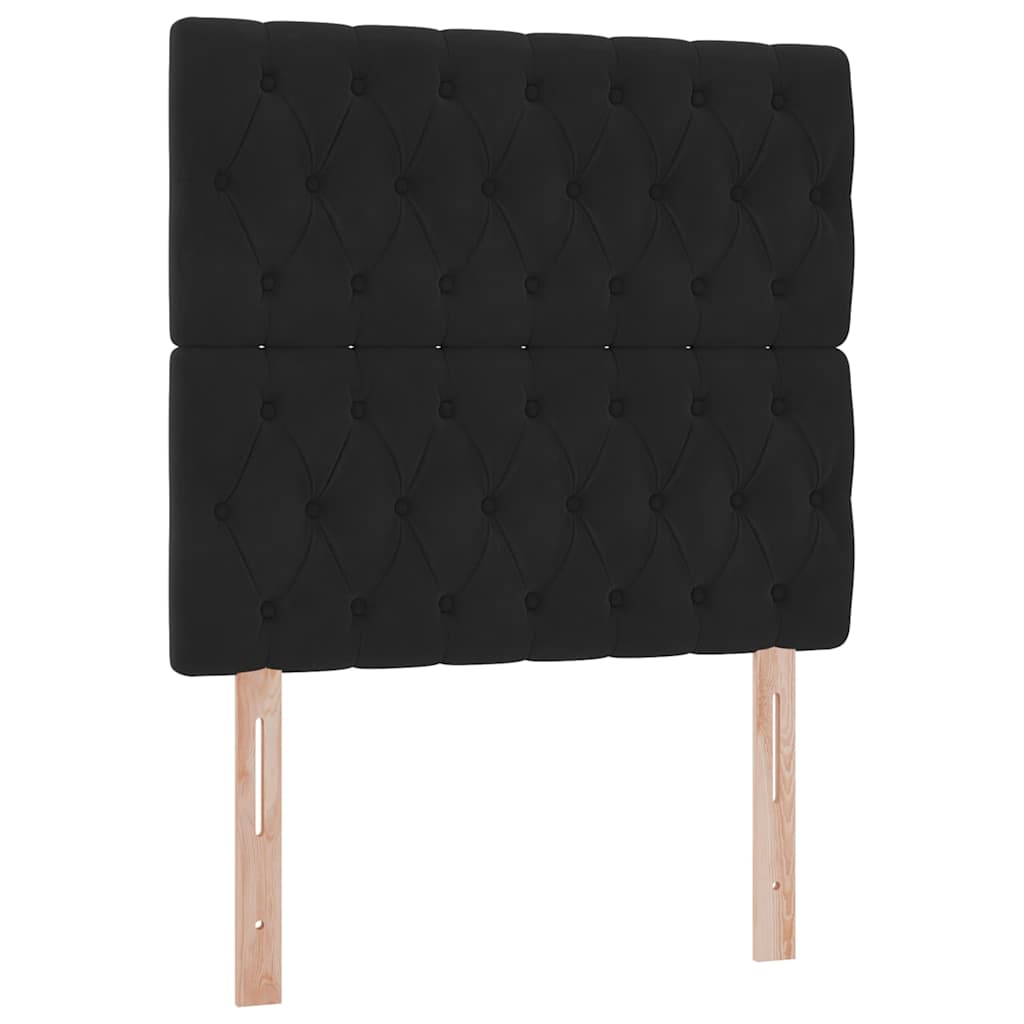 Krevet s prostorom za pohranu s LED-om Crna 90 x 190 cm Baršun