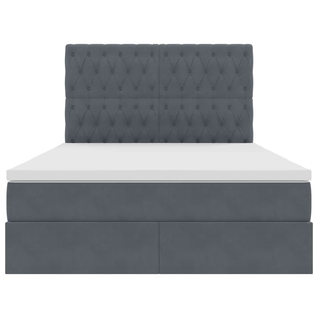 Krevet s prostorom za pohranu s LED-om Tamno siva 140 x 200 cm