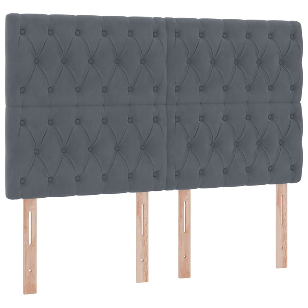 LED krevet za pohranu s madracem Tamnosiva 140 x 200 cm Baršun