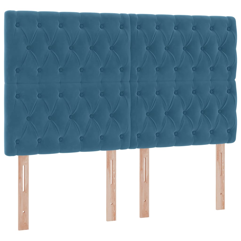 Krevet s prostorom za pohranu s LED-om Tamno plava 140 x 200 cm