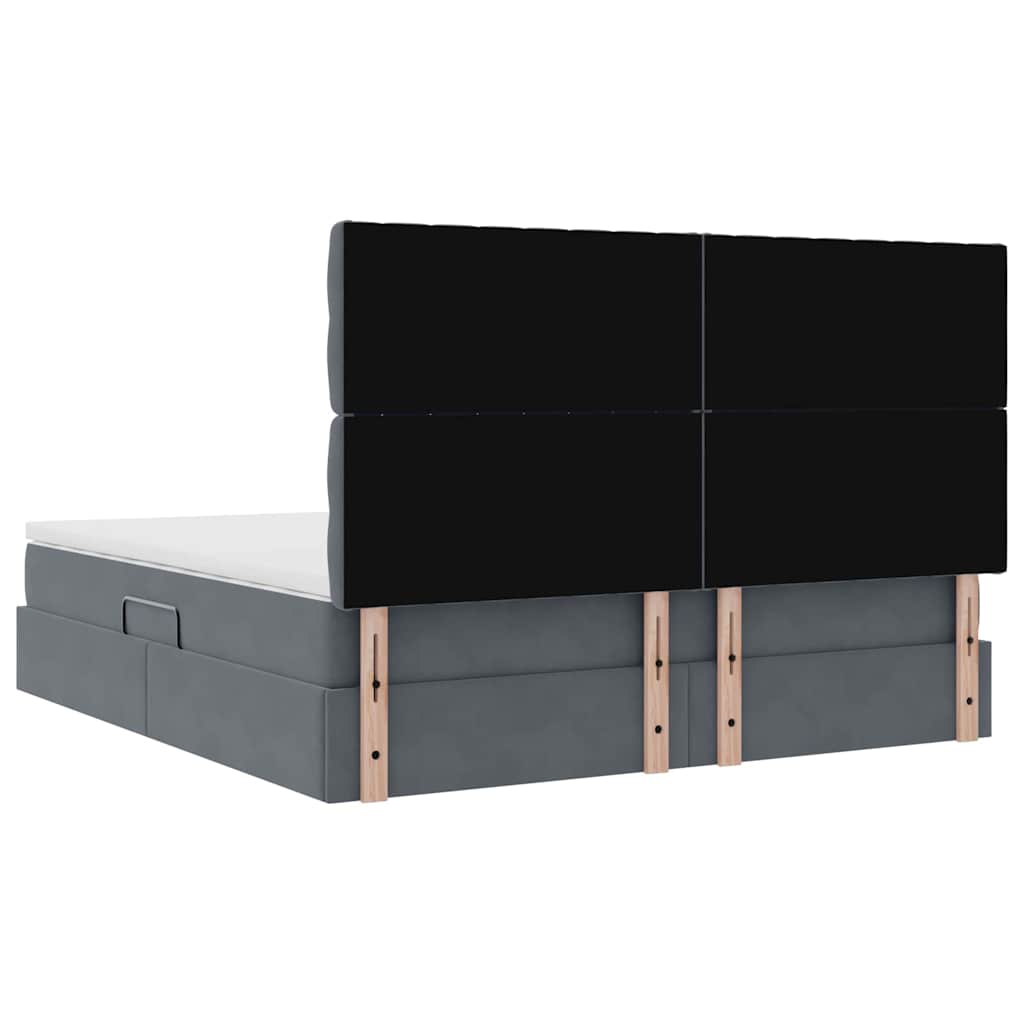 Krevet s prostorom za pohranu s LED-om Tamno siva 160 x 200 cm