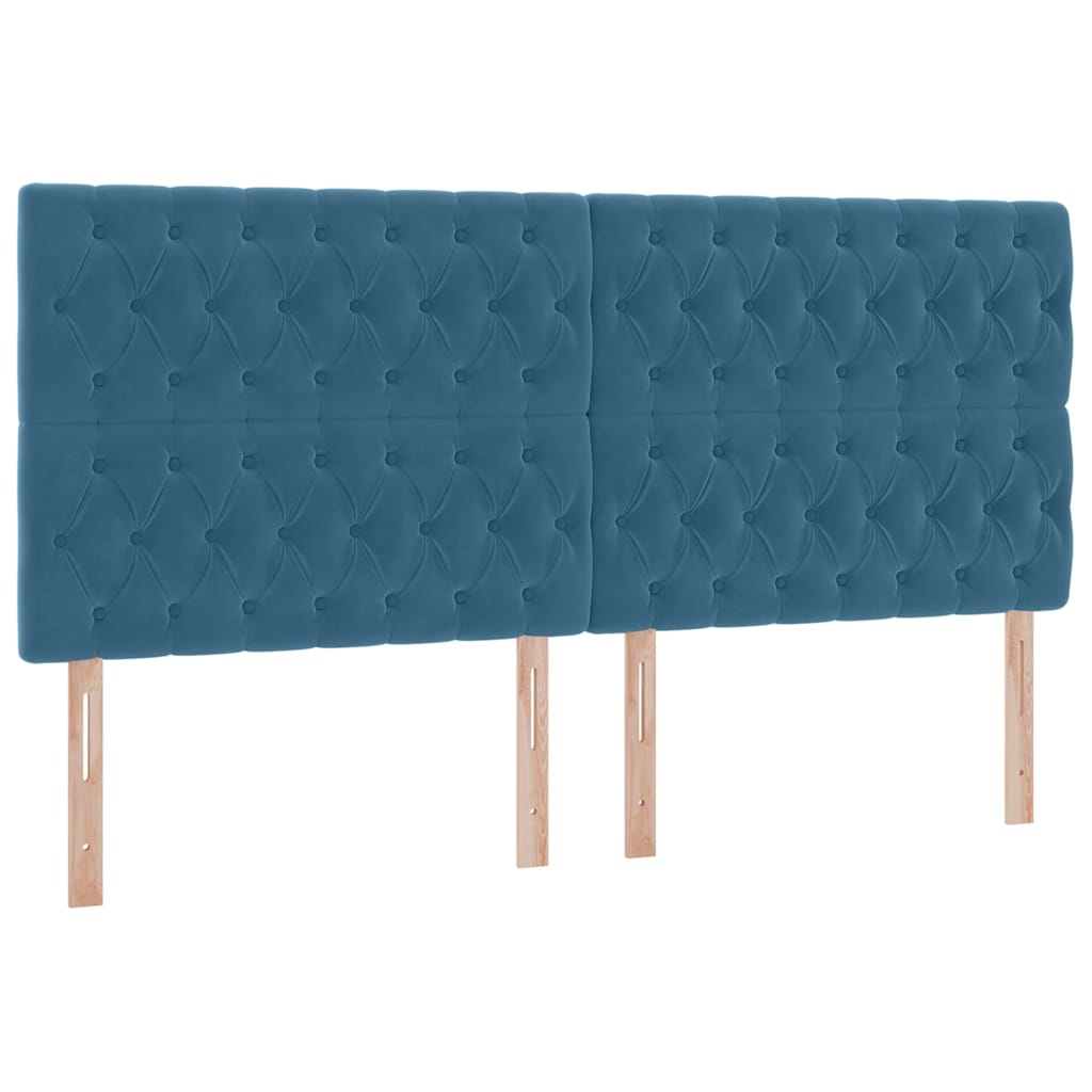 Krevet s prostorom za pohranu s LED-om Tamno plava 200 x 200 cm