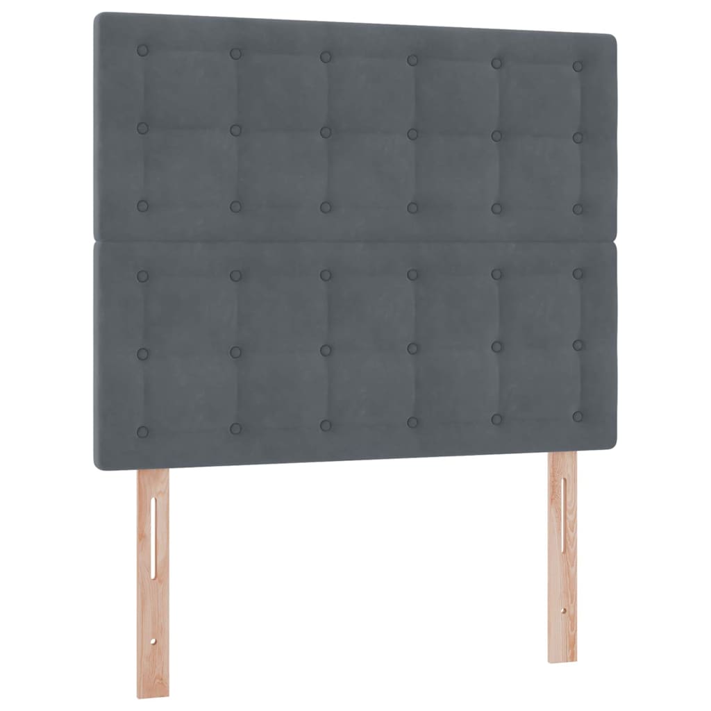 LED krevet za pohranu s madracem Tamnosiva 120 x 200 cm Baršun