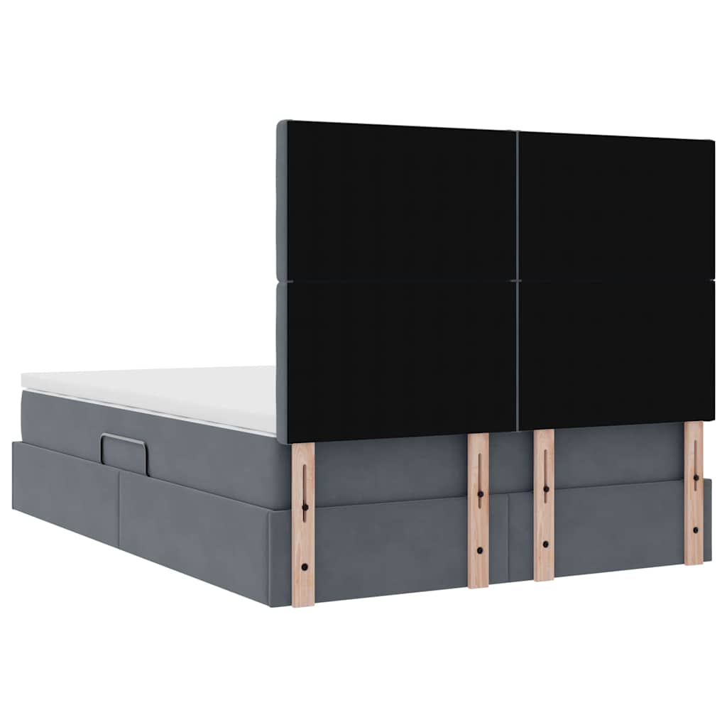 Krevet s prostorom za pohranu s LED-om Tamno siva 140 x 190 cm