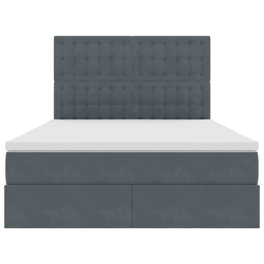 Krevet s prostorom za pohranu s LED-om Tamno siva 140 x 200 cm