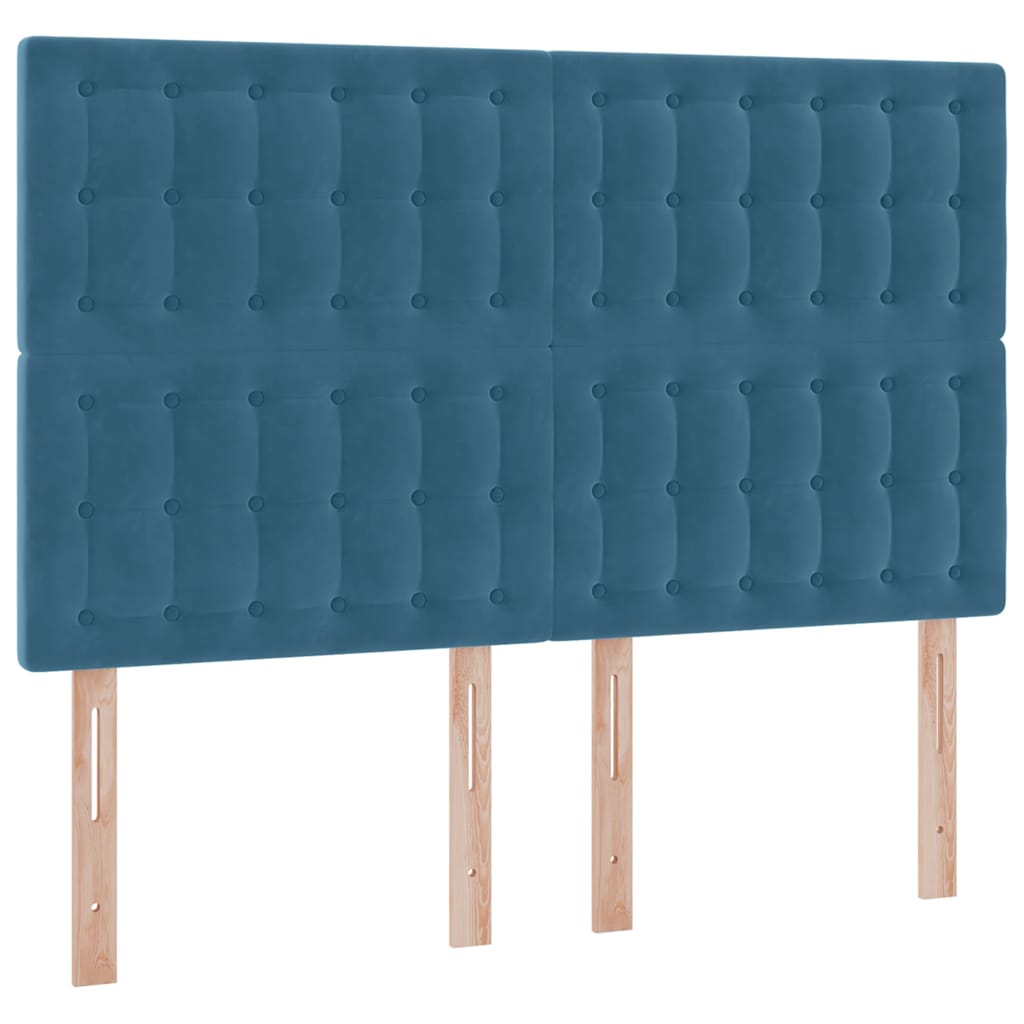 Krevet s prostorom za pohranu s LED-om Tamno plava 140 x 200 cm