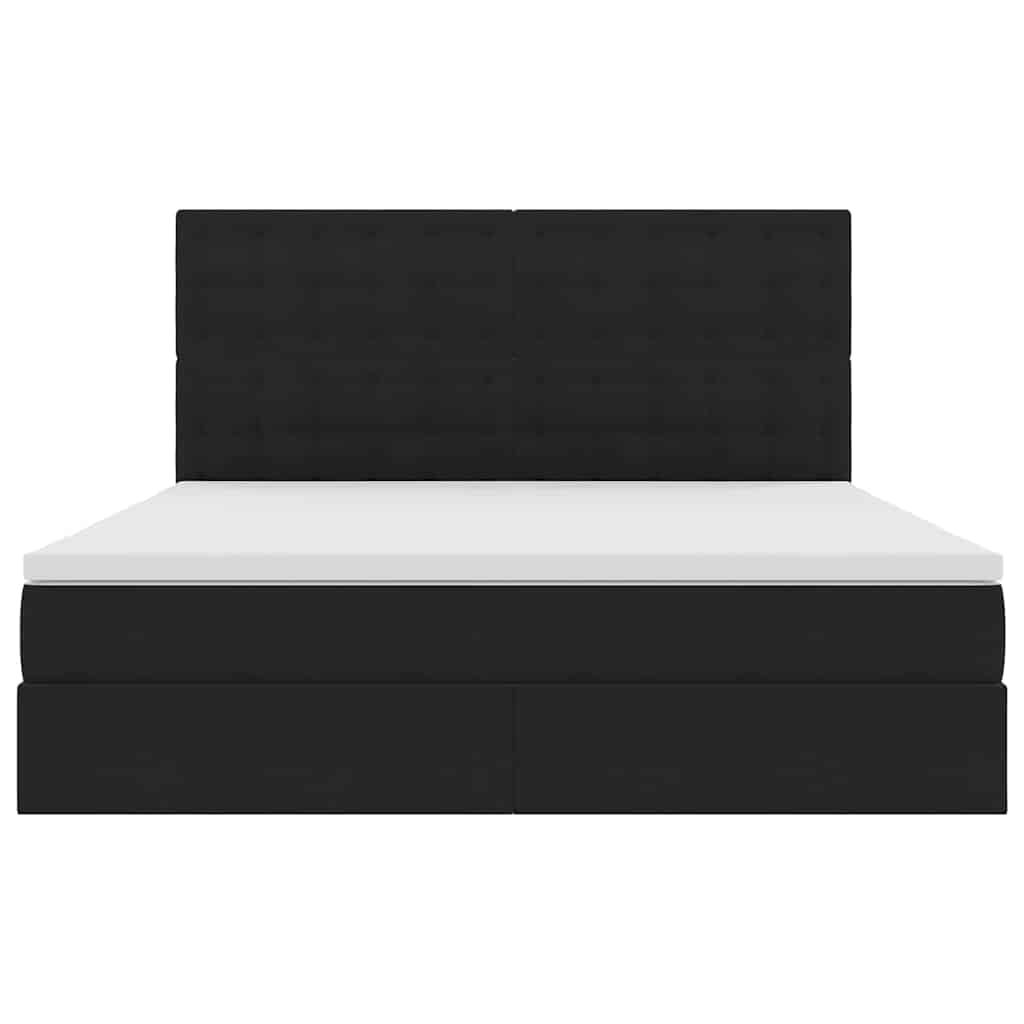Krevet s prostorom za pohranu s LED-om Crna 160 x 200 cm Baršun