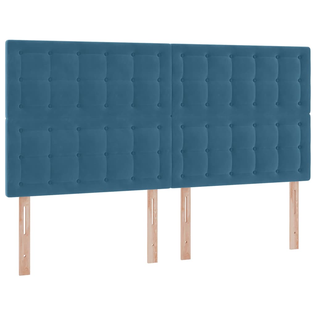 Krevet s prostorom za pohranu s LED-om Tamno plava 160 x 200 cm