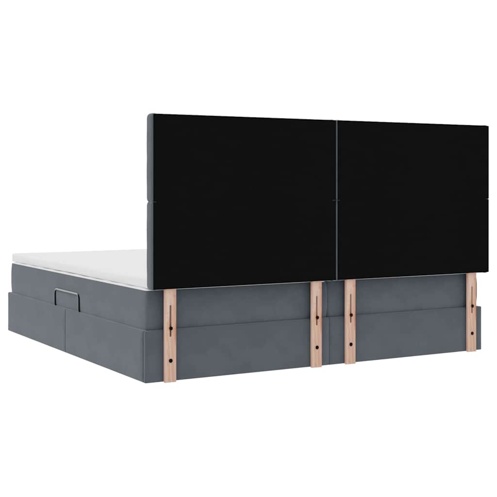 Krevet s prostorom za pohranu s LED-om Tamno siva 200 x 200 cm