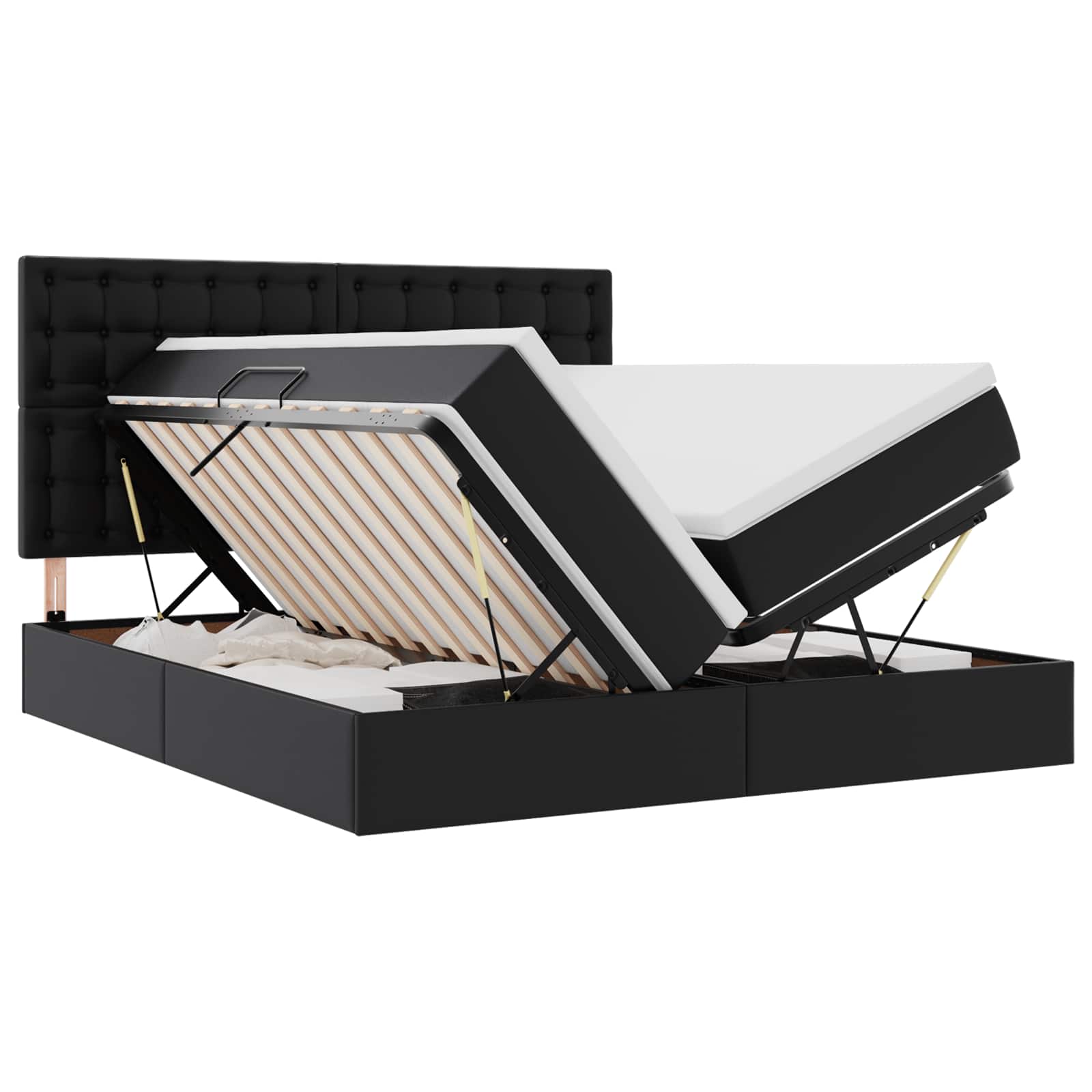 Krevet s prostorom za pohranu s LED-om Crna 180 x 200 cm