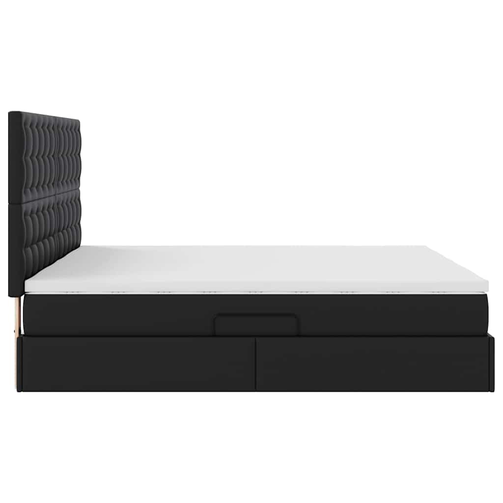 Krevet s prostorom za pohranu s LED-om Crna 180 x 200 cm